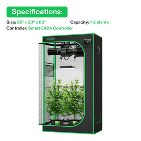 VIVOSUN Growbox Komplettset 90x50x160 cm Aerolight SE LED 100W