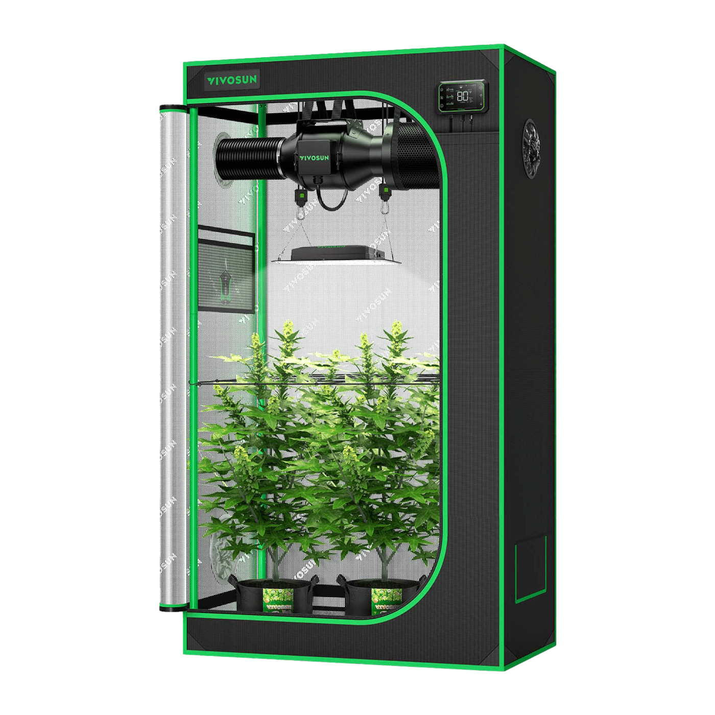 VIVOSUN Growbox Komplettset 90x50x160 cm Aerolight SE LED 100W