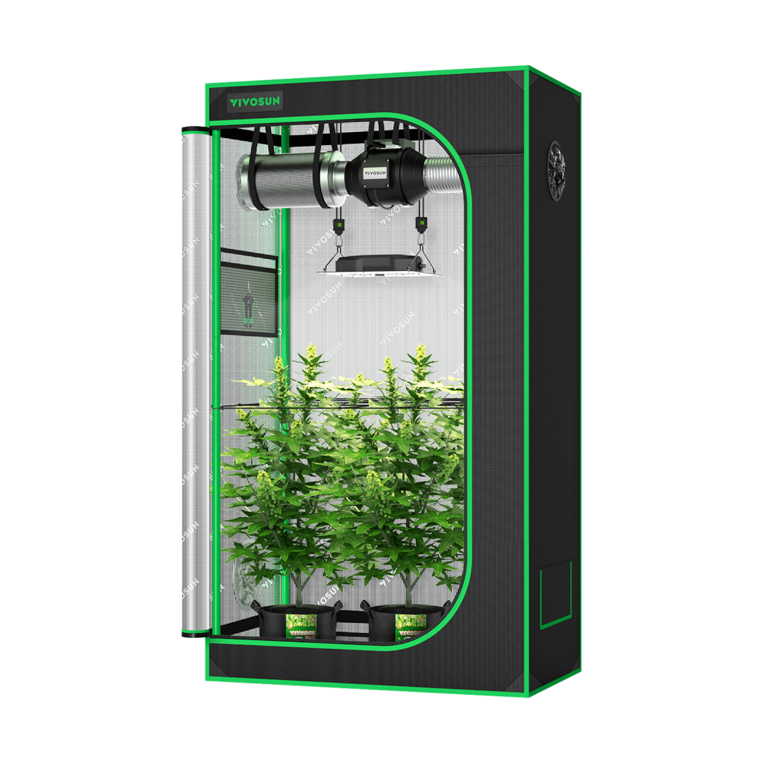 VIVOSUN Growbox Komplettset 90x50x160 cm VS1000 LED 100W