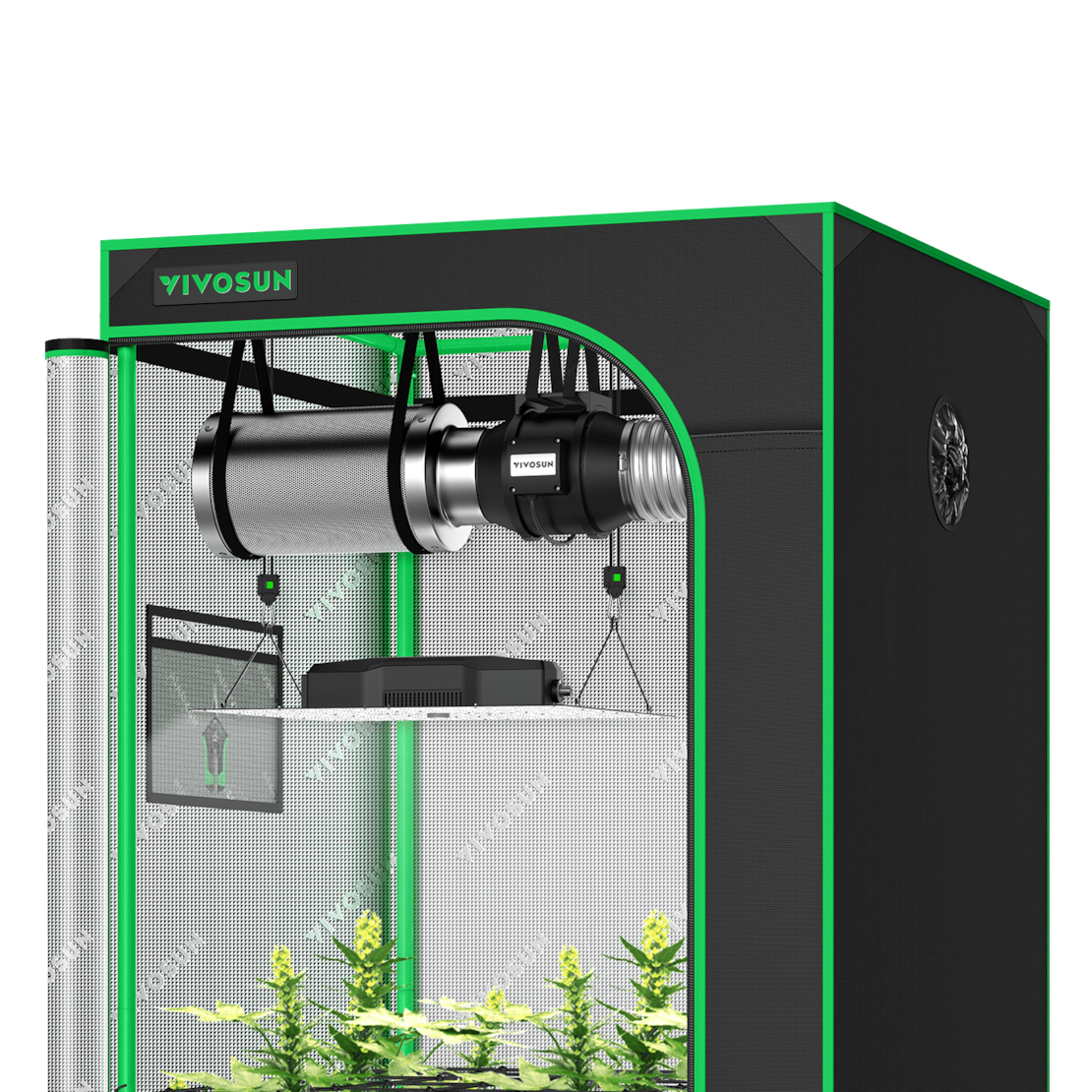 VIVOSUN Growbox Komplettset 90x90x180 cm VS2000 LED 200W