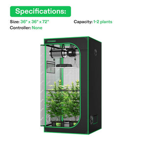 VIVOSUN Growbox Komplettset 90x90x180 cm VS2000 LED 200W