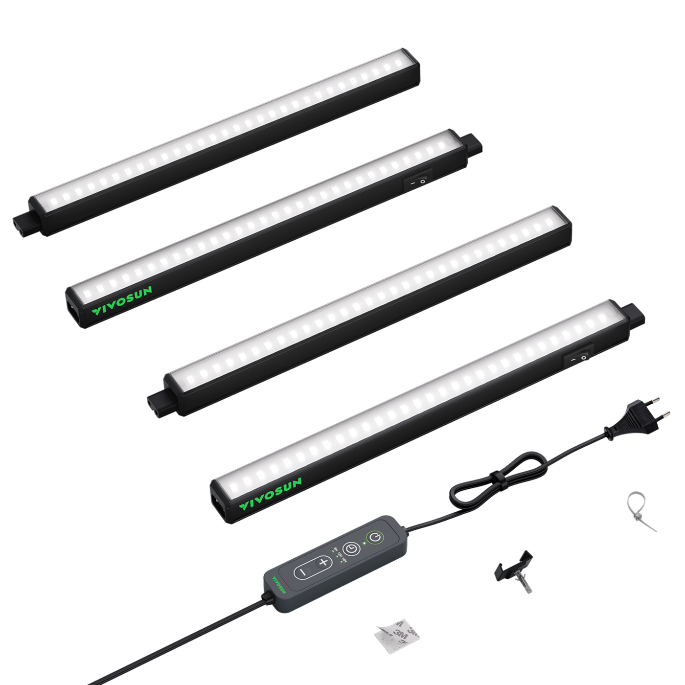 VIVOSUN T5 Linear 28 W LED Pflanzenbeleuchtung 4er Set 30 cm mit Timer und Dimmer