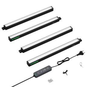 VIVOSUN T5 Linear 28 W LED Pflanzenbeleuchtung 4er Set 30 cm mit Timer und Dimmer