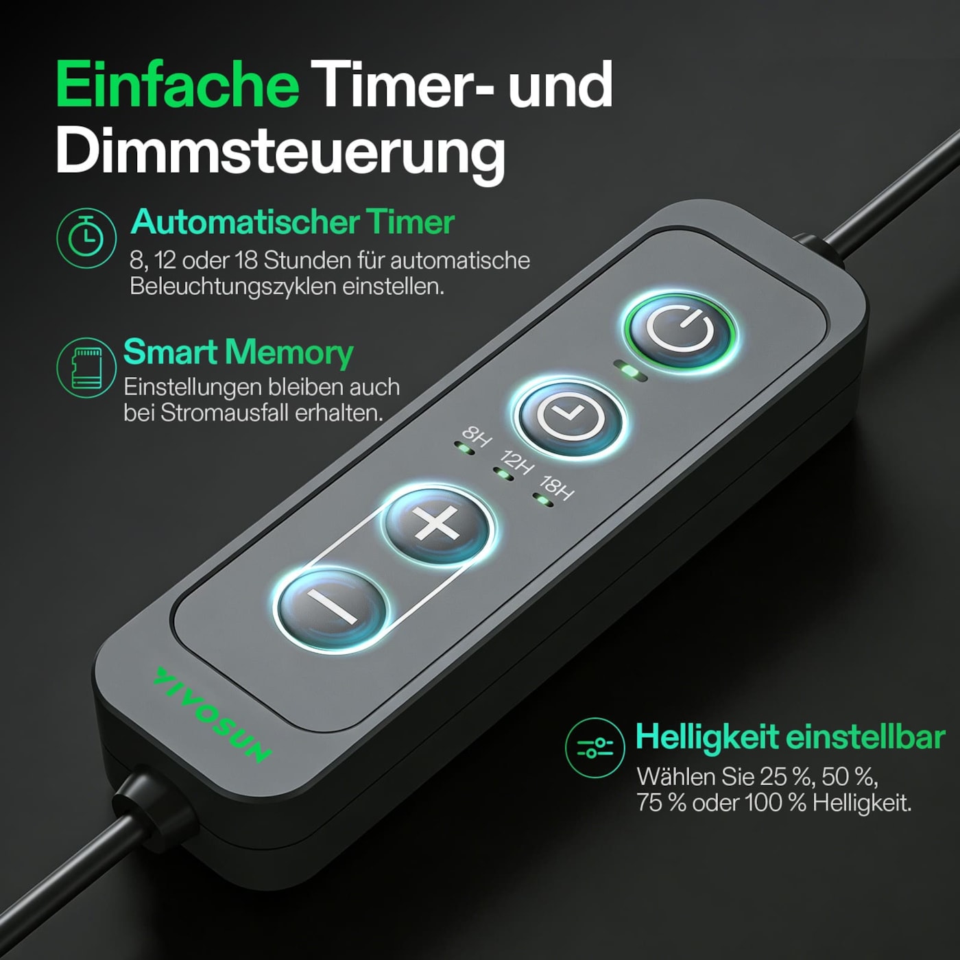 VIVOSUN T5 Linear LED Pflanzenbeleuchtung 60 W, 4er Set mit Timer und Dimmer
