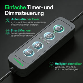 VIVOSUN T5 Linear LED Pflanzenbeleuchtung 60 W, 4er Set mit Timer und Dimmer