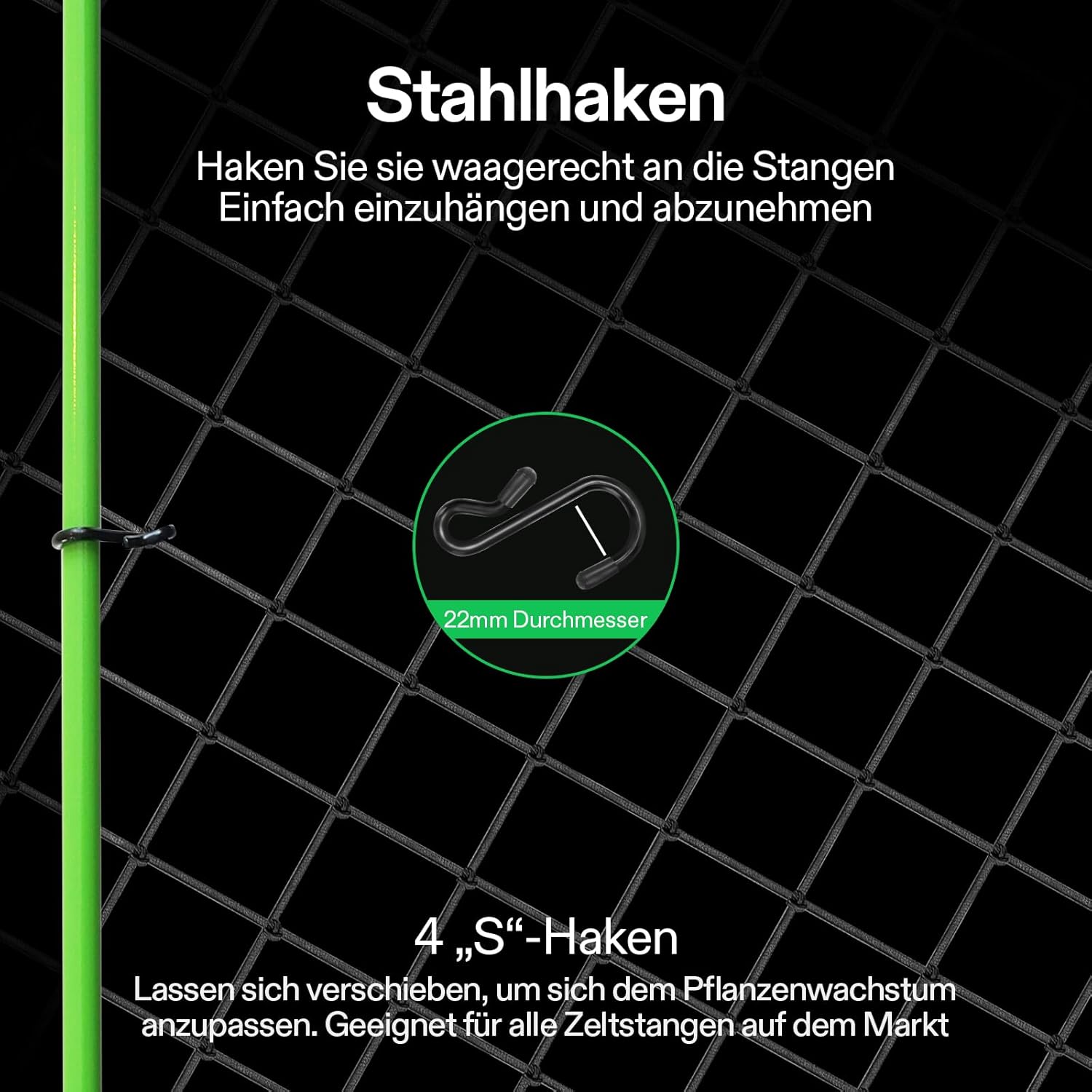 vivosun trelli netz 120x120 stahlhaken