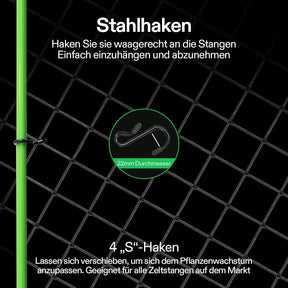 vivosun trelli netz 120x120 stahlhaken