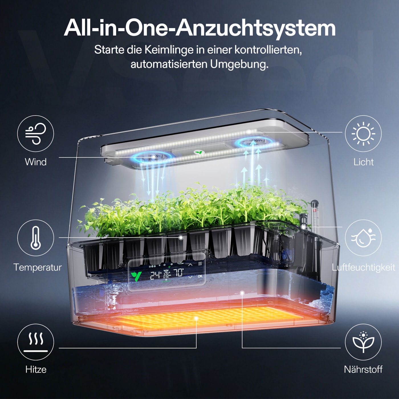 VIVOSUN VSeed S40 Smart Anzuchtsystem mit LED, Heizung und App