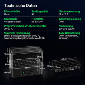 VIVOSUN VSeed S40 Smart Anzuchtsystem mit LED, Heizung und App