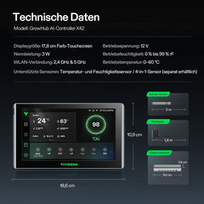 VIVOSUN GrowHub X42 AI Controller mit Touchscreen und App-Steuerung